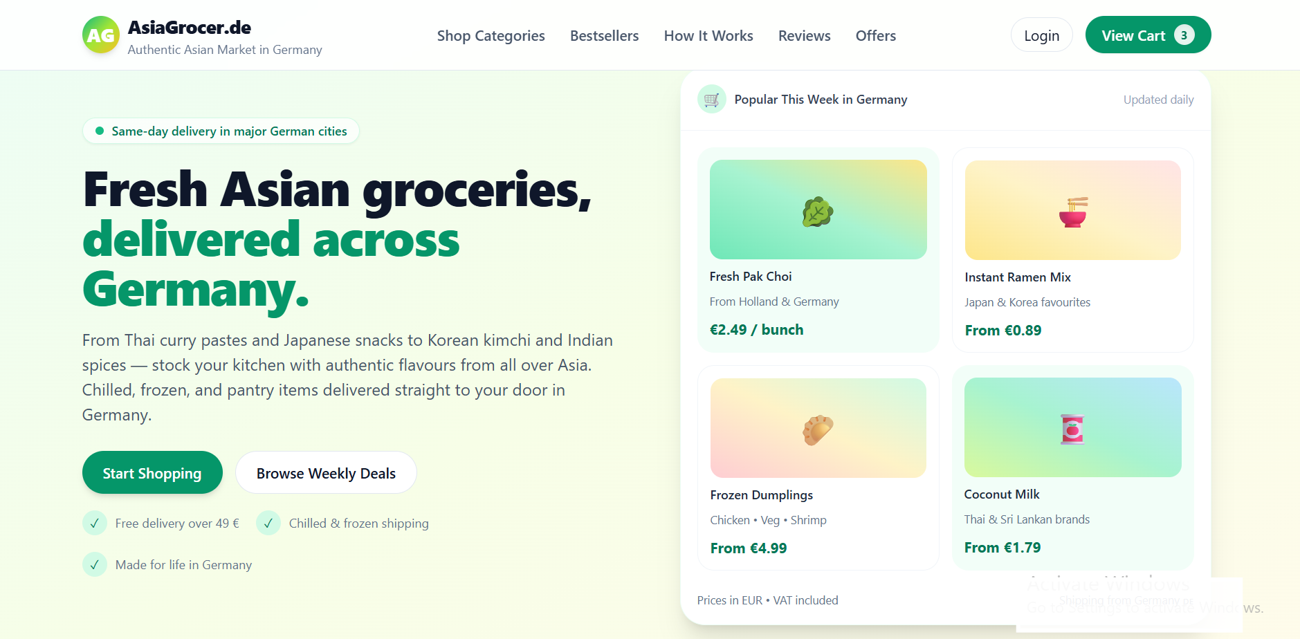 Berlin Asia Market – desktop homepage preview
