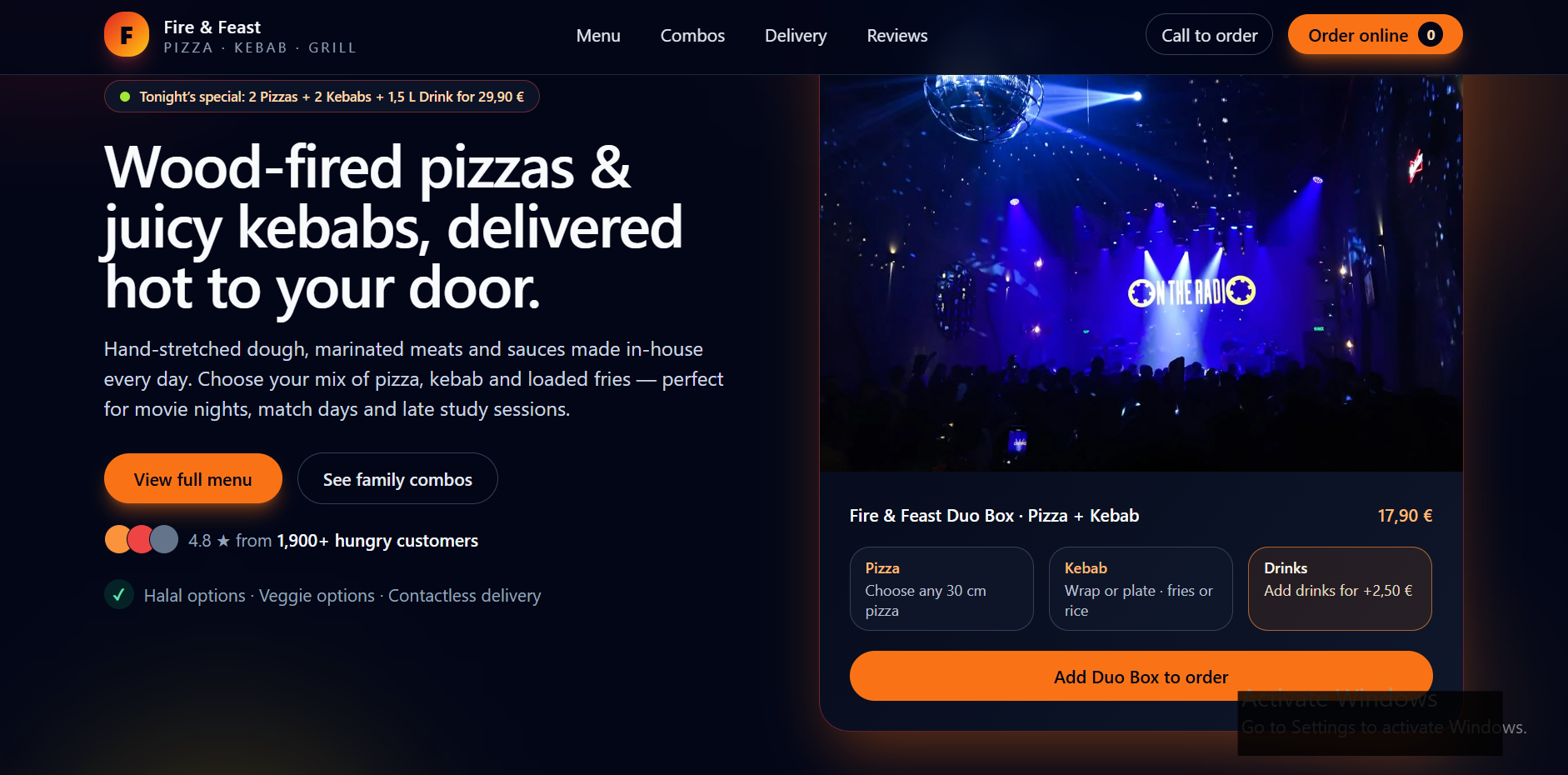 Bella Grill – pizza & kebab shop desktop homepage preview